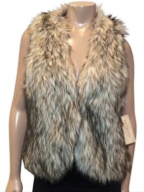 NEW Ralph Lauren Denim & Supply Faux Fur Sleeveless Vest Plush Winter Size Small